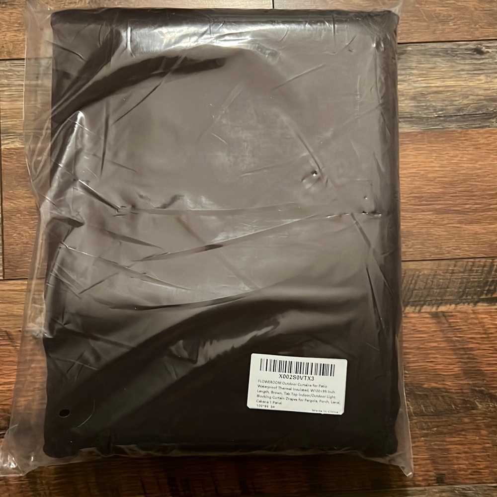 Brown indoor/outdoor curtains 100”x95”